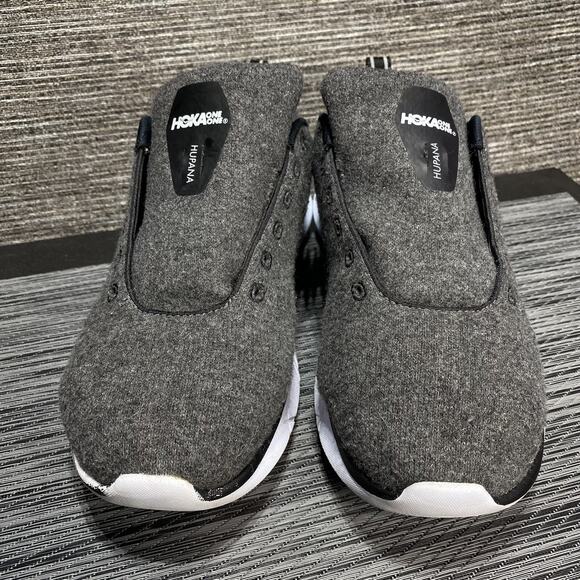 HOKA Hupana Grey White One One Wool Flow Running Athletic Shoes Mens Size 9 - Picture 4 of 15